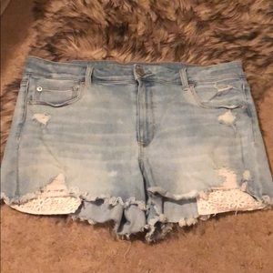 American Eagle distressed denim shorts